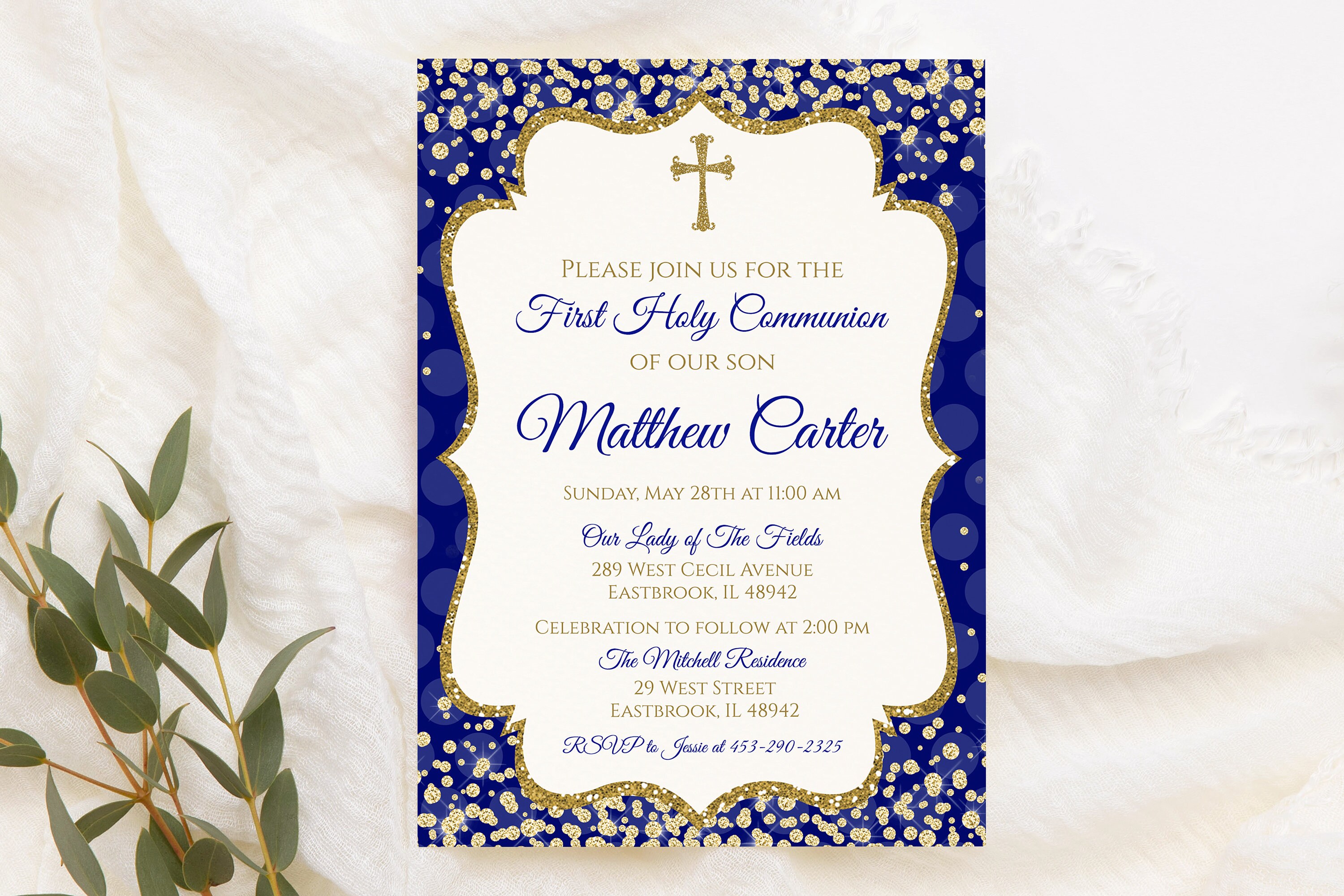 Invitación a la Primera Comunión Primera Comunión Niño Etsy México