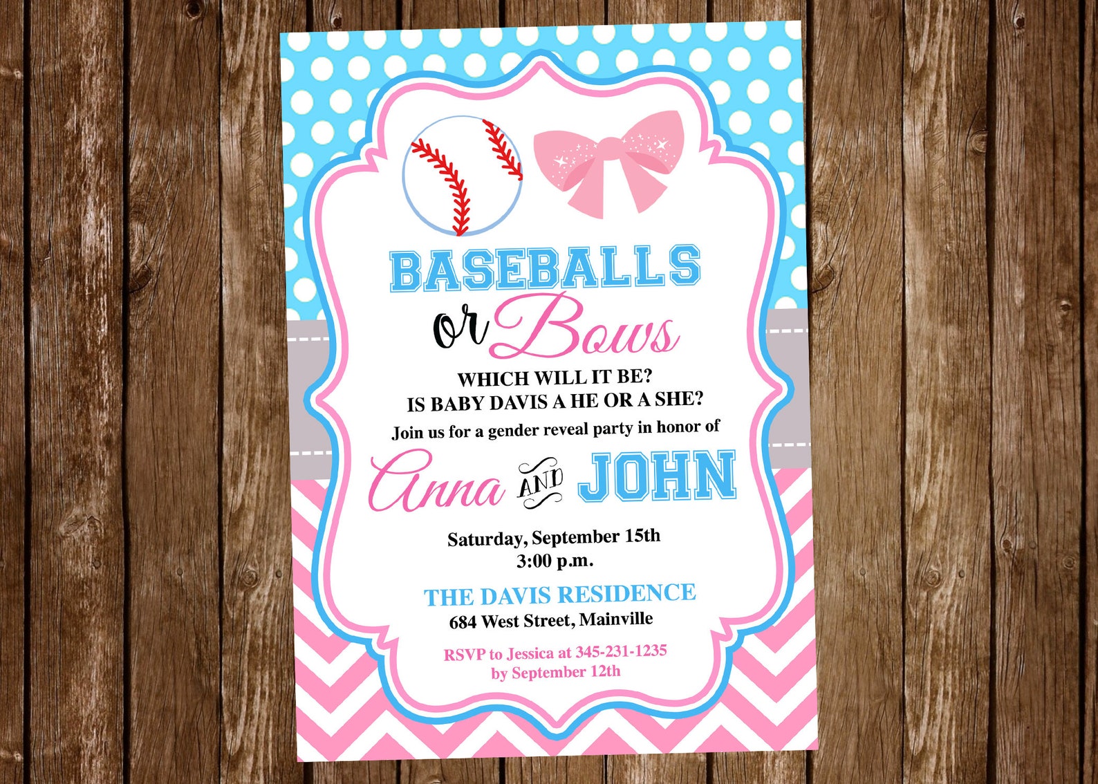 Baseballs Bows Baseball or Bows Invitation Baseball Bow Etsy