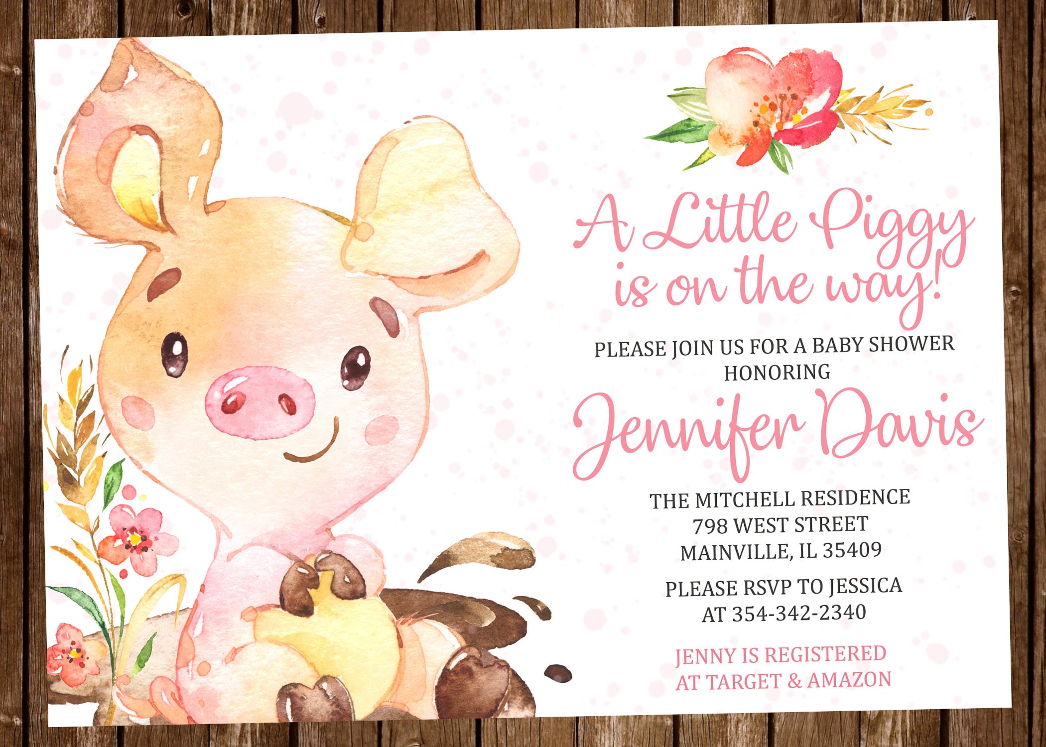 pig-baby-shower-invitation-piggy-baby-shower-invitation-etsy