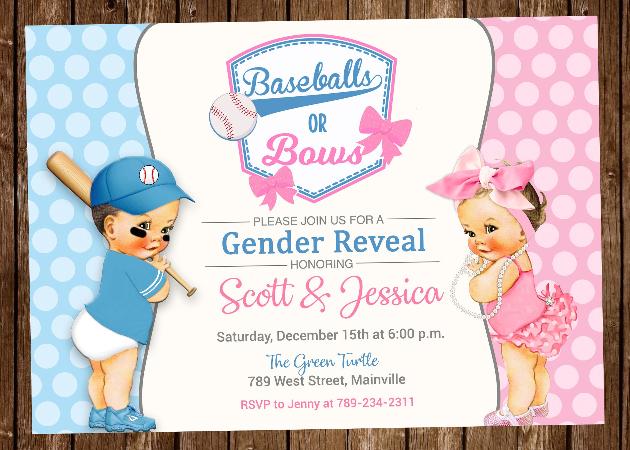 Baseballs or Bows Gender Reveal Baseball Bow Boy or Girl Etsy