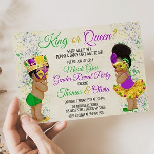 mardi gras gender reveal ideas