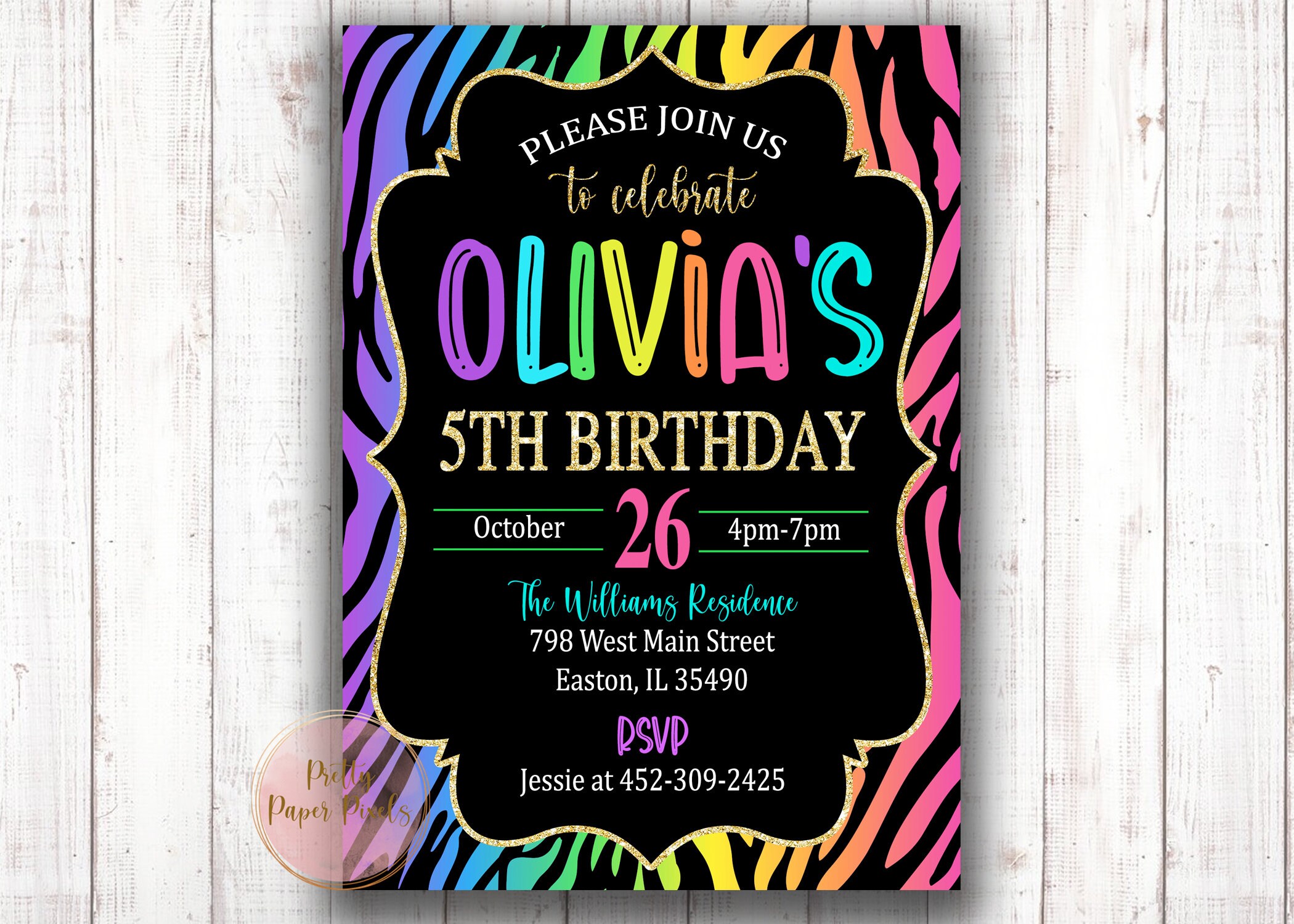 Zebra Print Party Invitations Printable