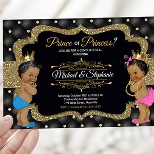 Principe o principessa Gender Reveal Invitation, Boy, Girl, Prince, Princess, Gender Reveal, Baby Shower, Baby, Invitation, Digital o Printed