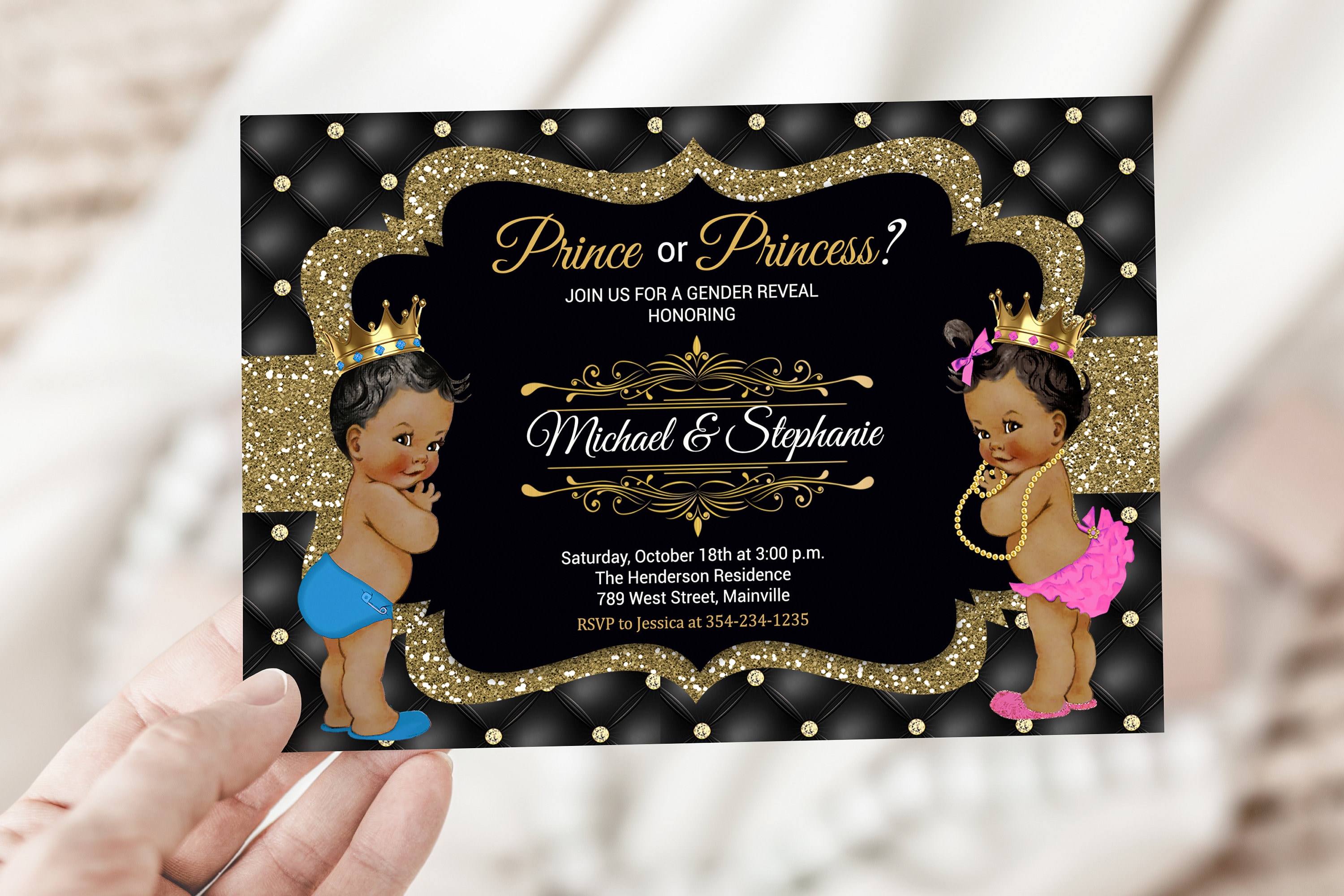 30 Gender Reveal Stickers – Baby Shower Labels, Little Prince & Princess Tags, Pink & Gold