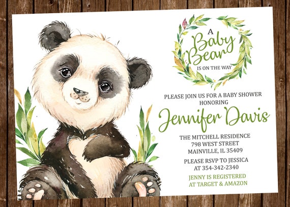 panda bear baby shower invitations