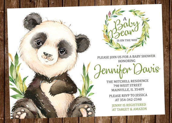 panda baby shower invitations