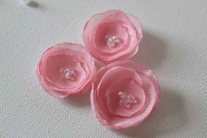 Pink Fabric Flowers Small Artificial Flowers DIY Wedding Etsy