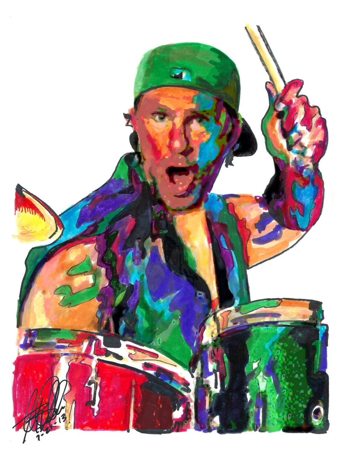 Chad Smith Red Hot Chili Peppers Drums Drummer Etsy