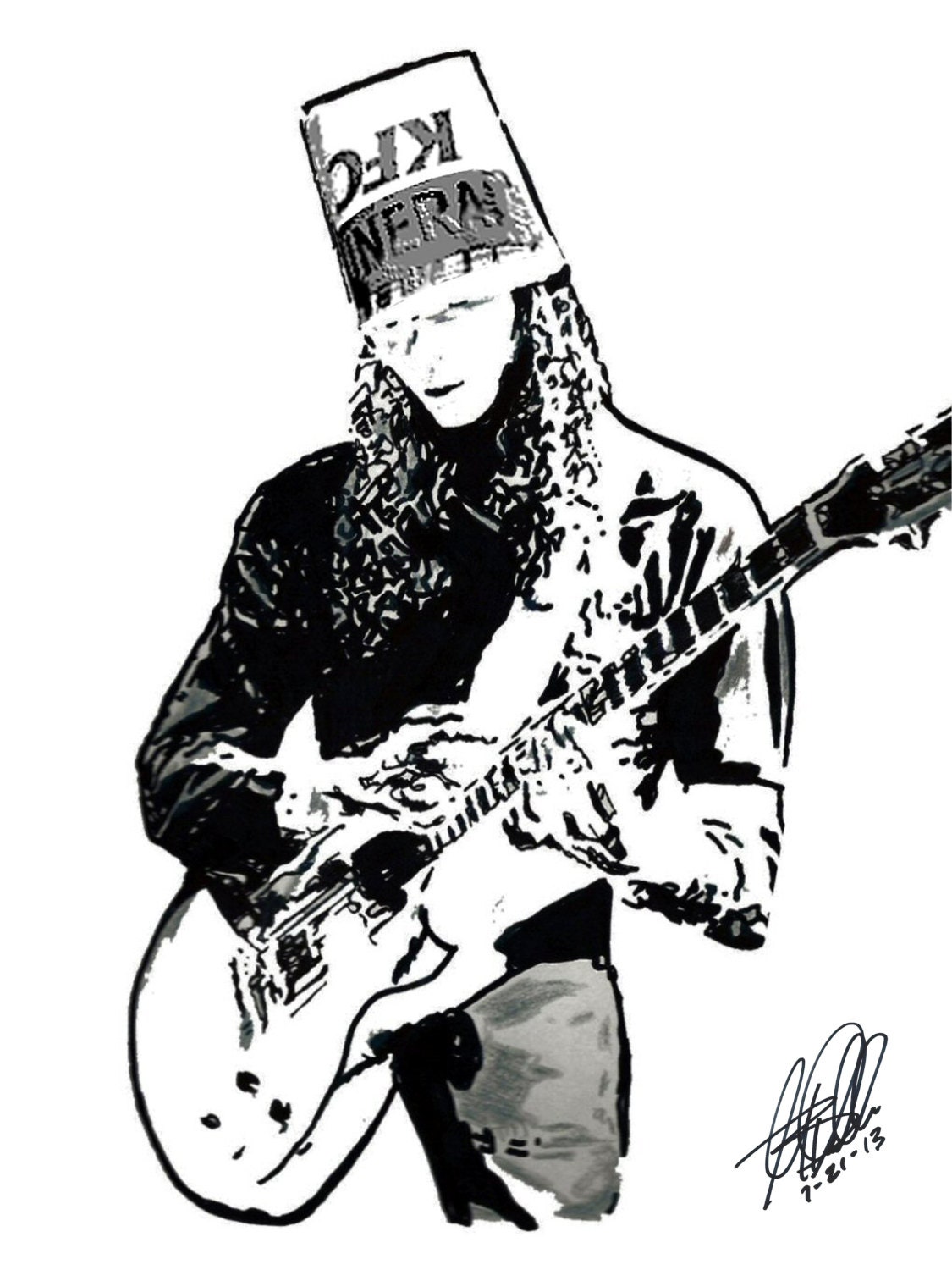 Buckethead POSTER from Original Drawing 18 x 24 Etsy