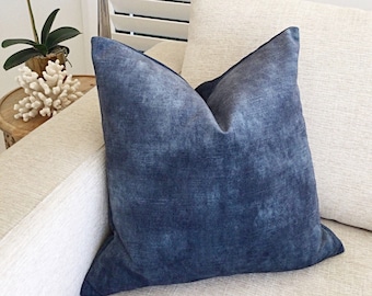 Funda de almohada de terciopelo: azul atlántico, verde chartreuse, tostado, lavado a la piedra