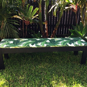 Bench Seat Pads, Palm Leaf Cushions,  Banana Leaf Outdoor Cushions, Outdoor Pillows Tropical Chair Pad, Tommy Bahama Fabric Chair Pads