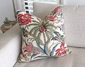 Exotic Curiosity Linen Cushions, Linen Cushions, Hampton's Pillows, Cover Only. Raspberry  & Ivory Cushions, Scatter Cushion covers.