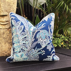 Blauwe Bloemen Outdoor Kussens, Outdoor Kussens Tropical Tommy Bahama Kussens Kussen COVER ALLEEN Tropische Kussens