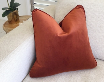 Velvet Cushions, Velvet Pillows, Rust Velvet, Copper Velvet, Amber Velvet Pillow, Cushion covers.