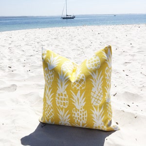 Outdoor Cushions  Pineapple Outdoor Pillows, Outdoor Cushion Covers, Tropical Cushion. Pineapple Cushion Cover. Yellow, Gold Cushion Covers