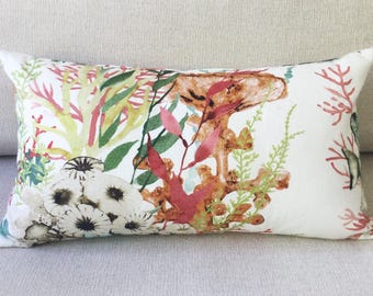 Coastal Beach House Cushion Cover: Coral, Nautical Design