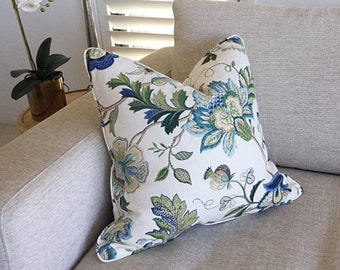 Hamptons Cushion Hamptons Pillows. Cover Only. Brissac Linen Pillow, Sapphire Blue, Citrene, Green, Teal, Tan