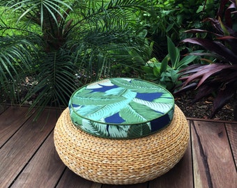 Chair Pad, Round Seat Pads, Chair Cushion, Outdoor Cushions, Outdoor Pillows Tropical Chair Pad, Tommy Bahama Fabric Chair Pads