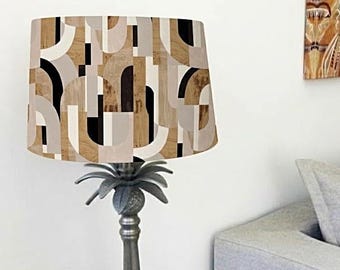 Retro style 70’s inspired Lampshade. Bauhaus Warm Neutrals Lamp Shade