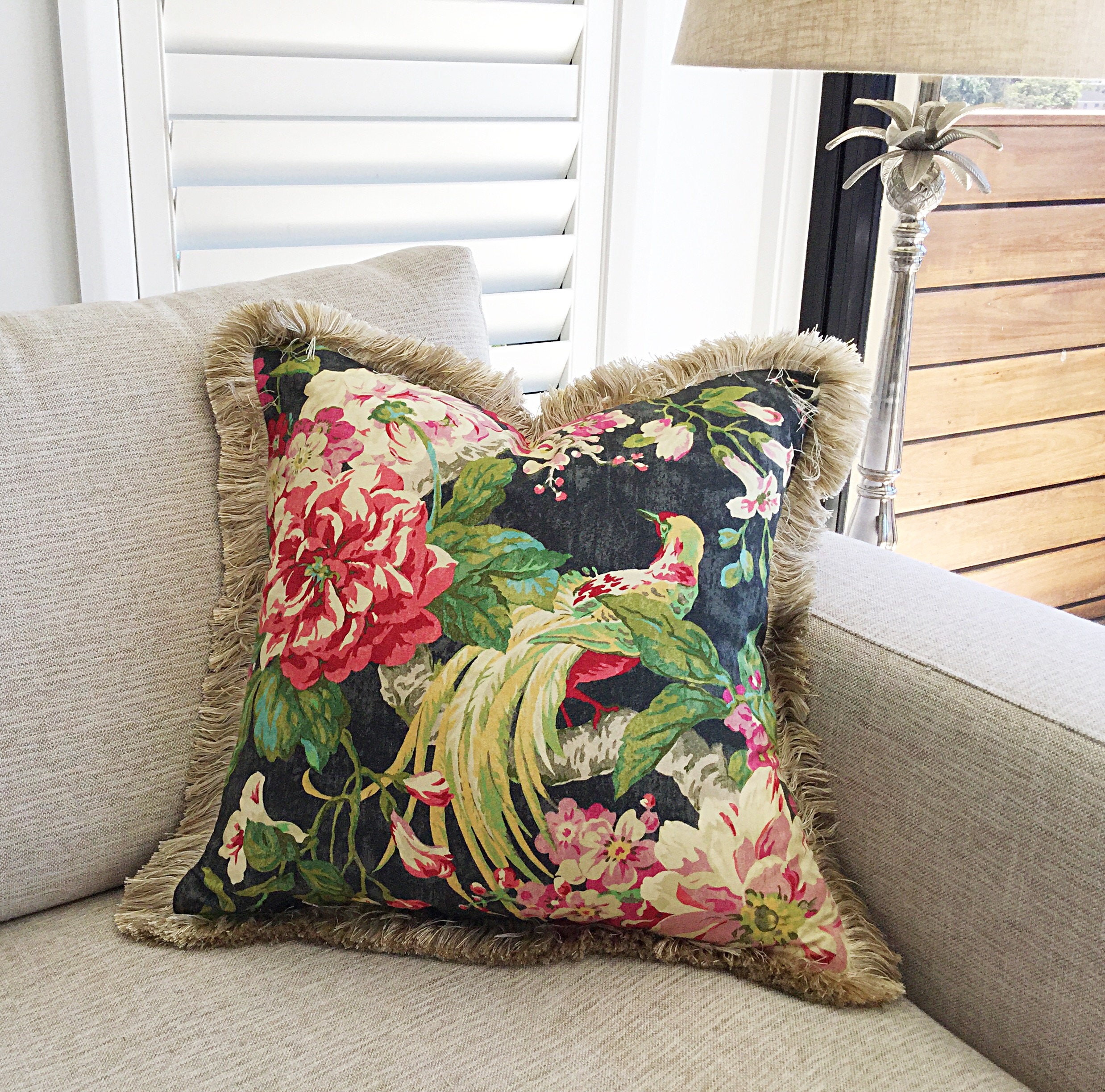 Cushions Retro Style Vintage Style Floral Cushion Cover Etsy