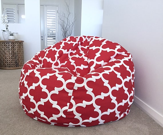 Bean Bag Red Bean Bag Quatrafoil Moroccan Design Kids Bean Bag Adults Bean Bag Grey Etsy Canada