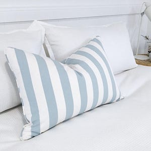 Coastal Cushions, Coastal Pillows, Striped Pillows, Striped Cushions, Powder Blue and White Stripes, Beach House Pillow Cover.
