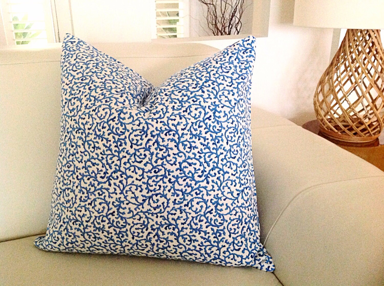 Blue and White Cushions Hampton's Coastal Cushion Cover Etsy