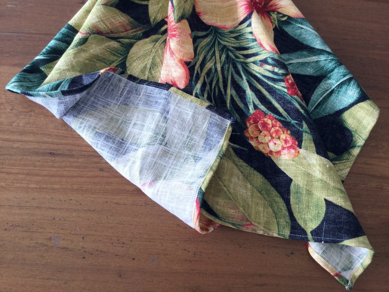 Linen Tea Towel Tea Towel Tropical Decor. Retro Hawaiian | Etsy