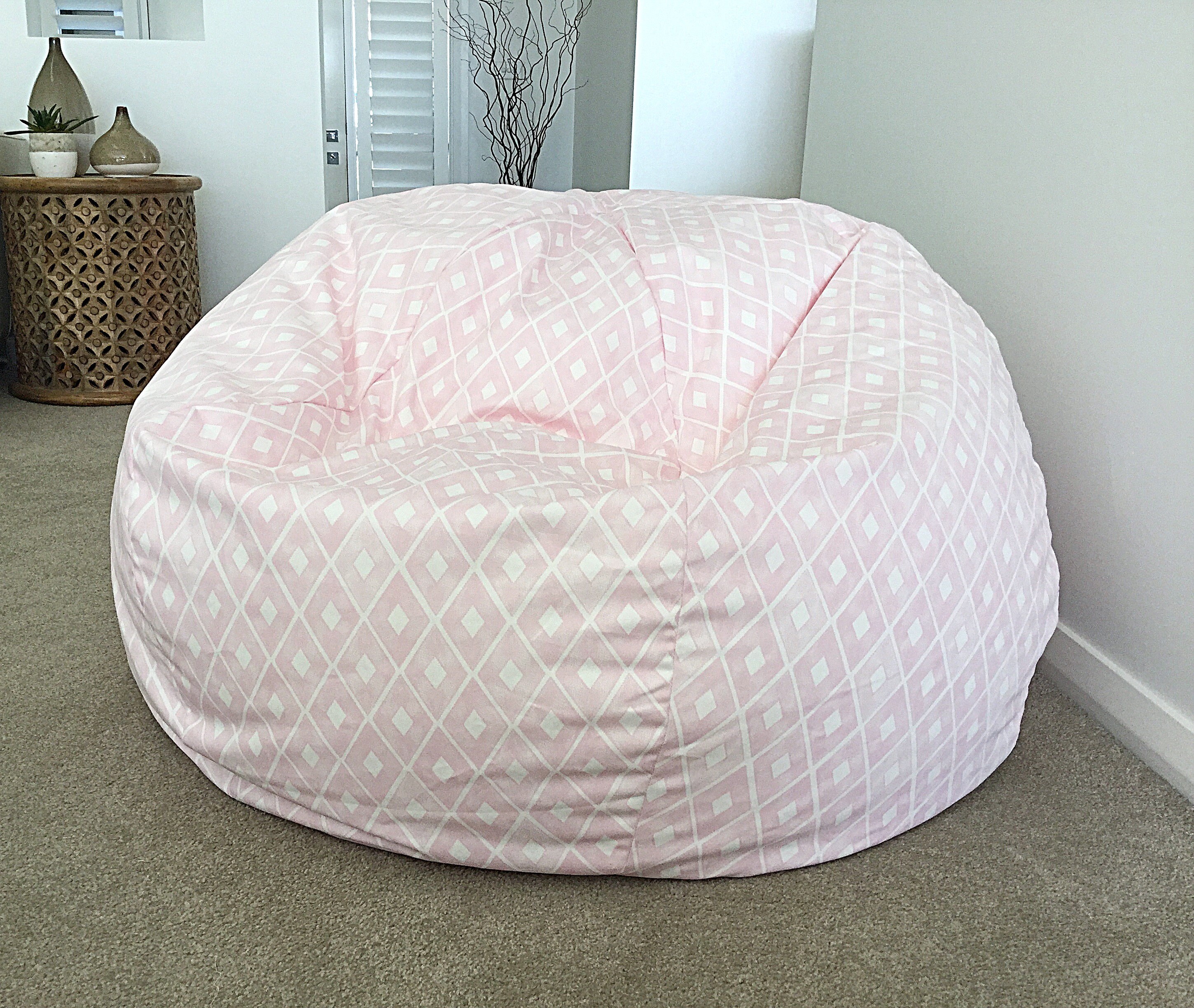 baby pink bean bag