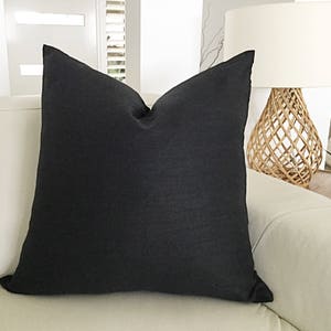 Washed Linen Pillow Cover: Navy, Grey, Blush Pink Cushion
