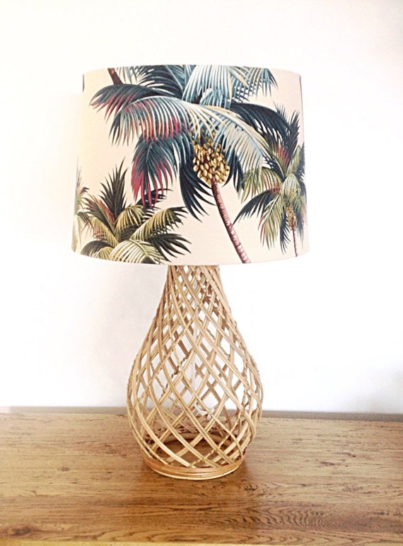 Palm Tree Tropical Handmade Lamp Shade Beige/sand color 