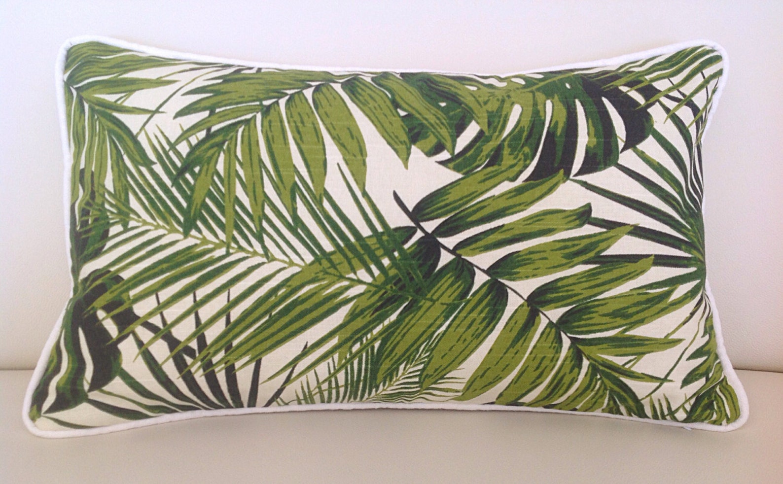 Lumbar Pillow Palm Leaf Pillows Tropical Pillows Tropical Etsy Australia