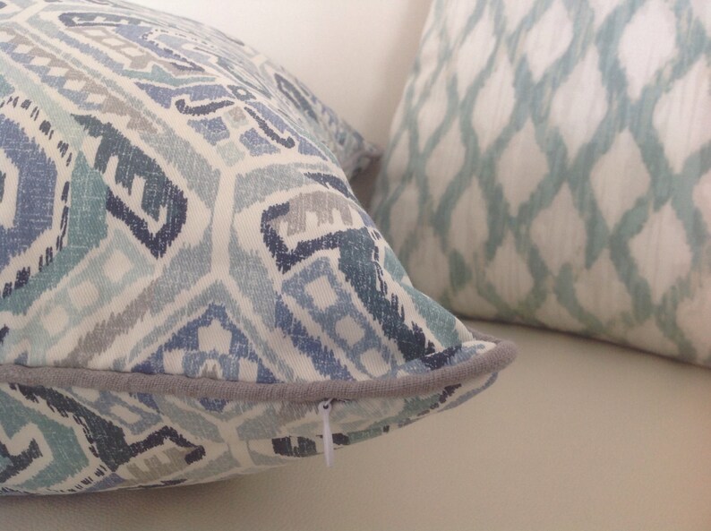 IKAT Cushion Spa Green Seafoam Cushion Covers Boho Cushion Etsy
