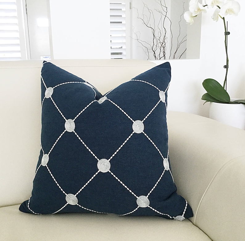 ON SALE Cushions Navy Cushion Cover Navy Pillows Blue and Etsy Australia