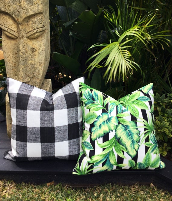 buffalo check outdoor cushions