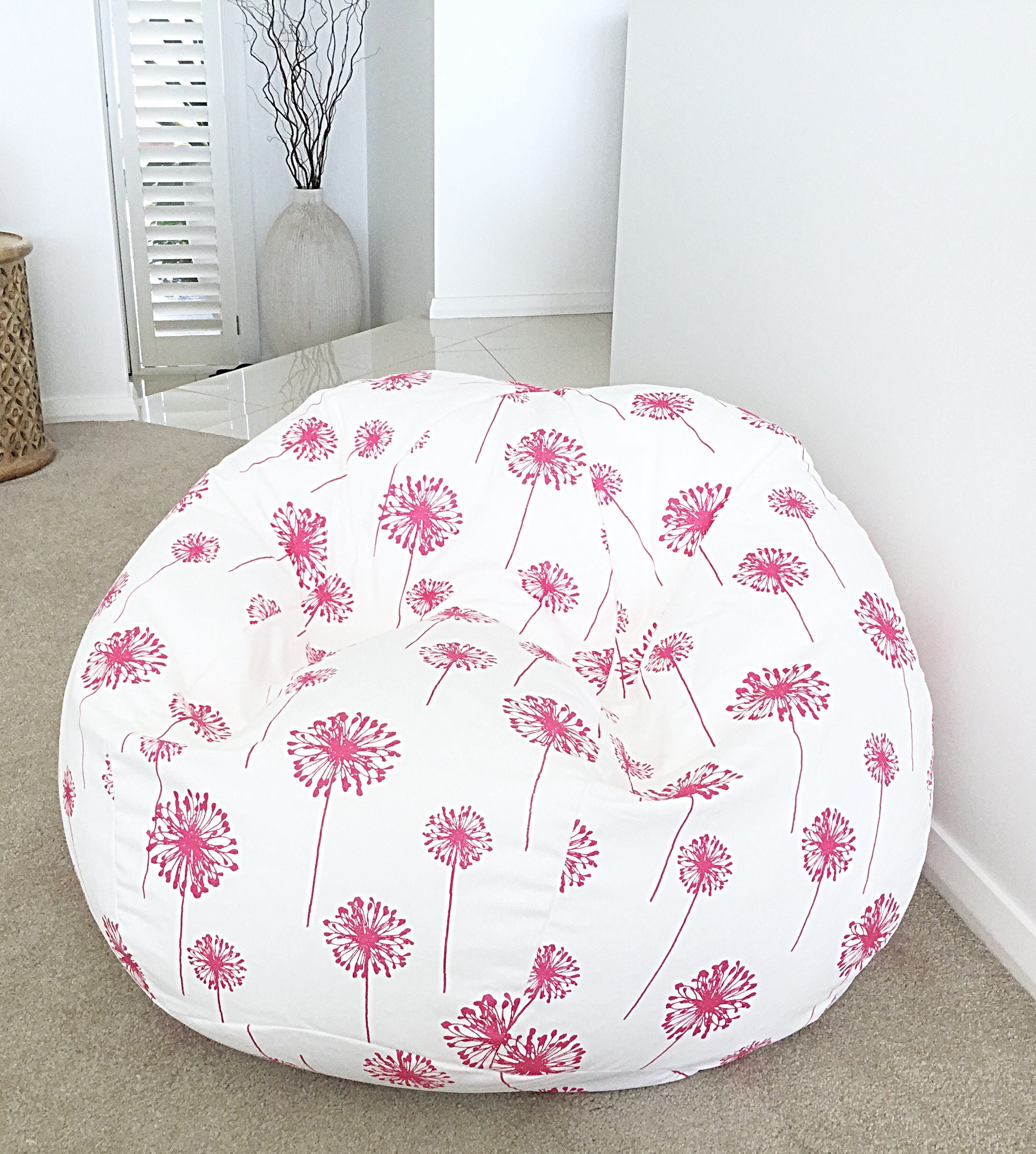 Bean Bag Cover Kids Bean Bag Pink Bean Bag Dandelion Bean Etsy UK