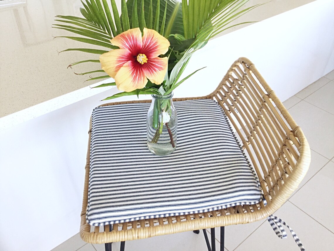 Hamptons Style Chair Pads Stripes Chair Pad Ticking Stripe Etsy
