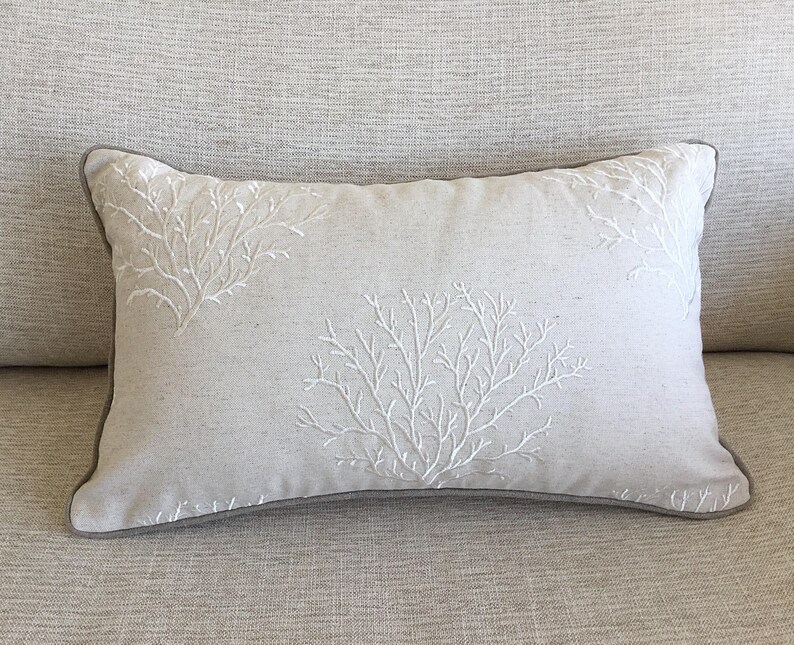 Linen Cushions Coastal Hampton's Cushion Cover Lumbar Etsy