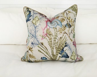 Beach house pillows, Coastal Pillows, Coral pillows, tropical pillows