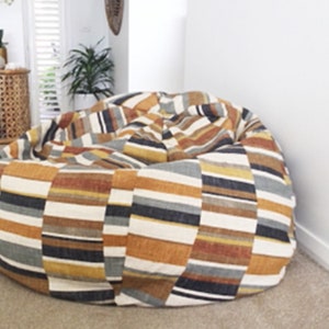 Bean Bag Colourful Rainbow Colours Parallels Bean Bag Cover. Adults Bean Bag, Kids Bean Bag. Cover Only. Toffee