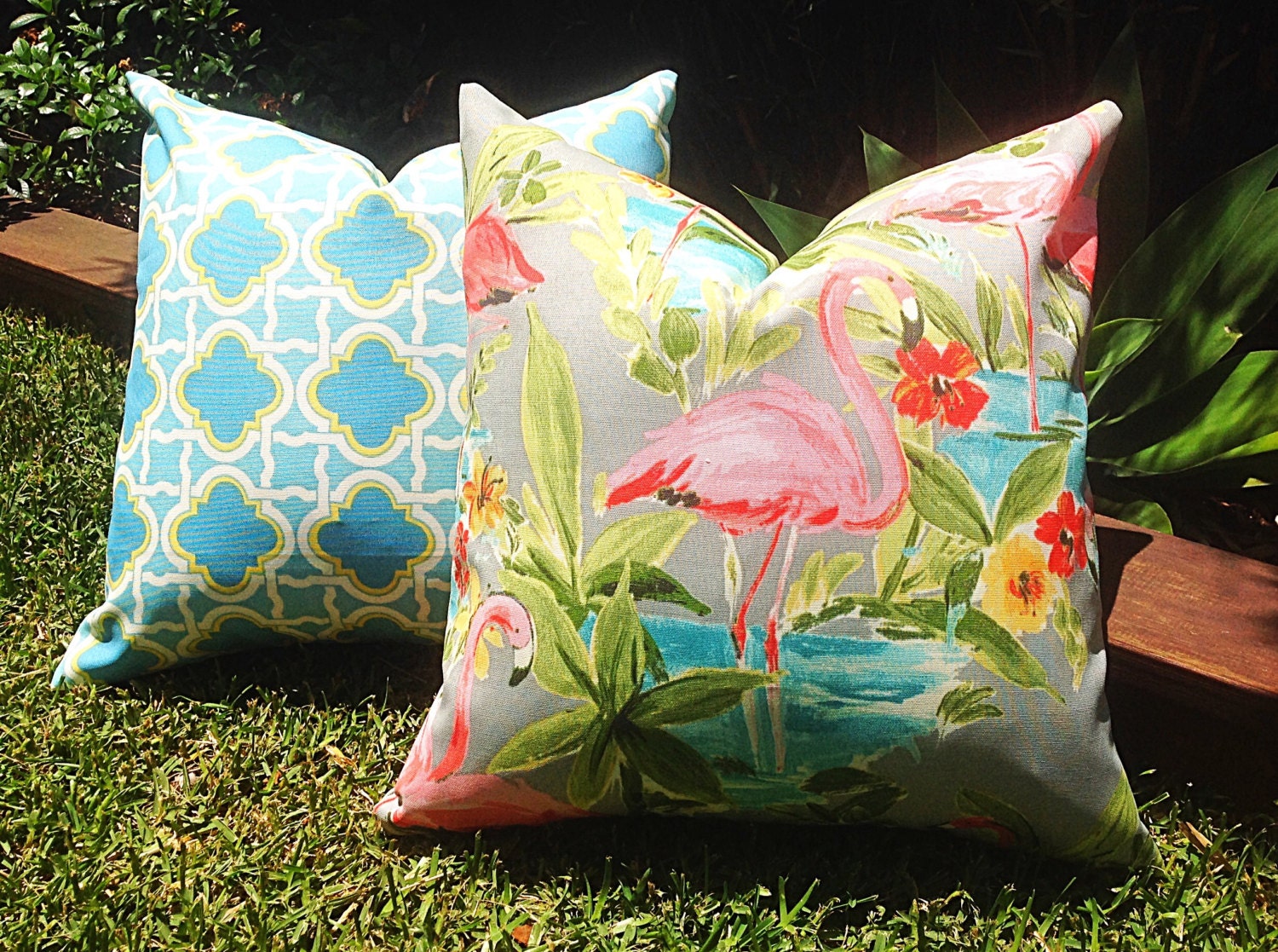 Cushions Pink Flamingo Cushions Outdoor Pillows Outdoor Cushions CUSHION COVER ONLY Pink Flamingo Scatter Cushions Modern Retro Pillows Etsy UK