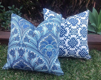 Blue Tropical Pillow Cover, Tommy Bahama Outdoor Cushion