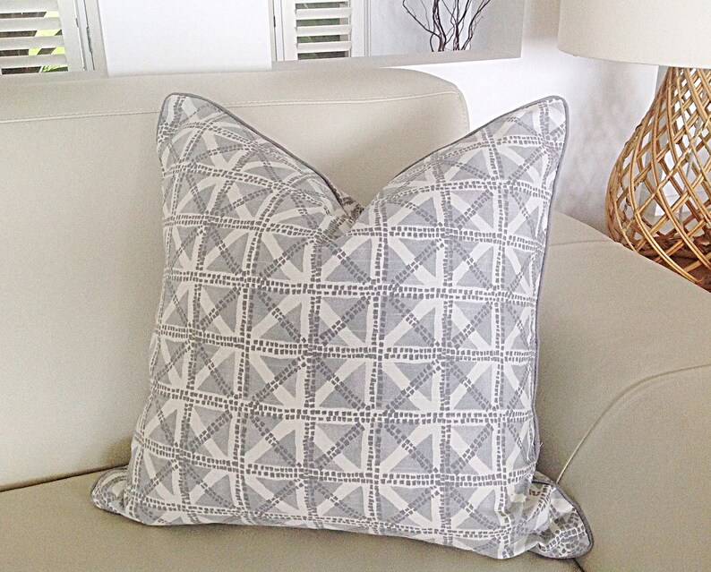 Grey and White Cushions Squared Away Fossil Cushion Cover Etsy