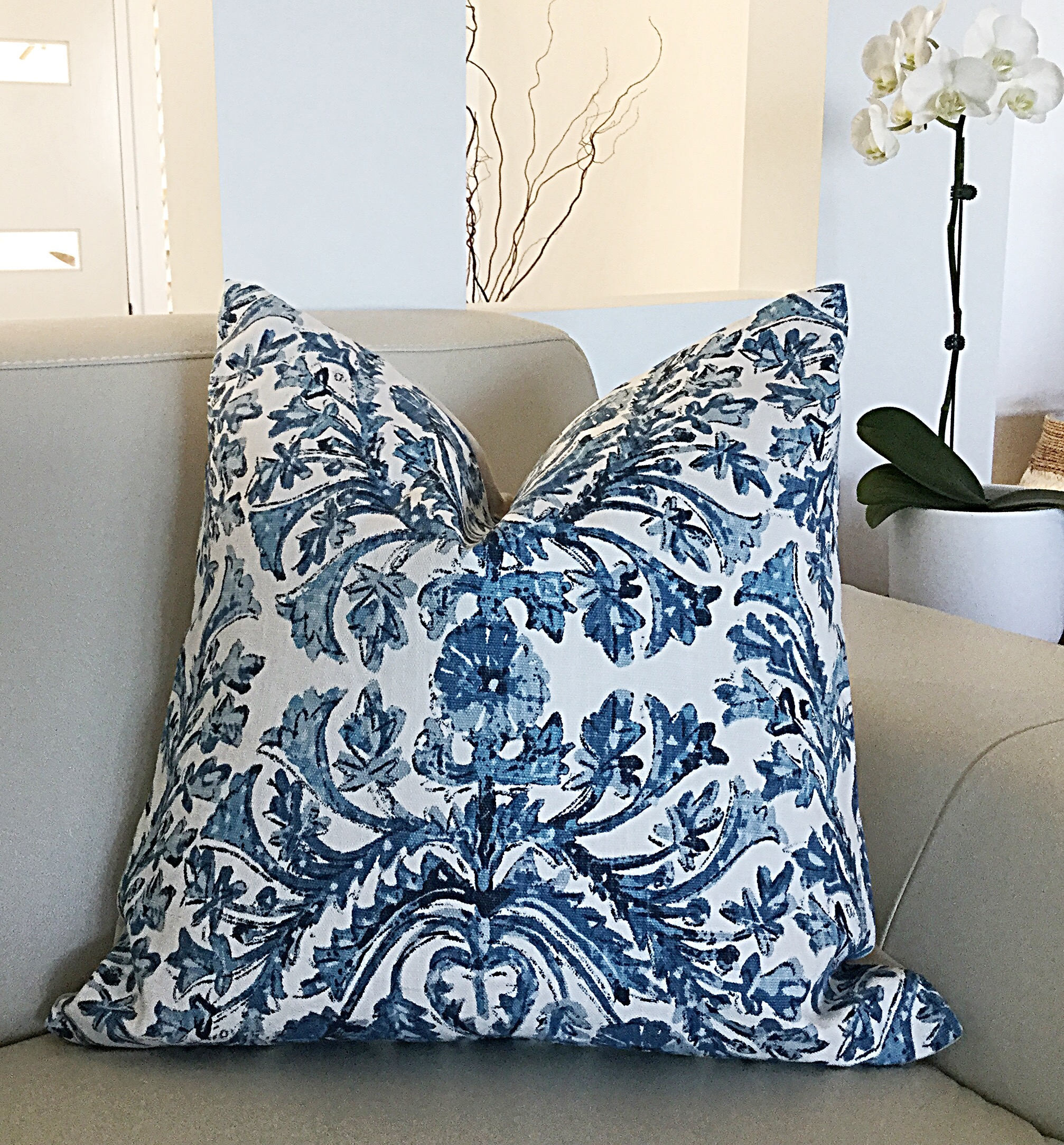 Blue and clearance white scatter cushions