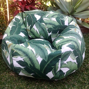 On Sale Outdoor Bean Bag Swaying Palms Bean Bag Cover, Kids Bean Bag Cover, Tropical Indoor Outdoor Bean Bag, Cover Only