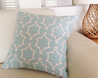 Duck Egg Blue Cushions, Robin Egg Blue,  Linen Pillows, Ivory Scatter Cushions Decorative Pillows Coastal, Urban. Cover Only