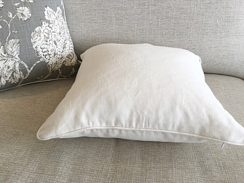 Hamptons Style Linen Cushion Covers Grey Linen Pillows. Cover Etsy