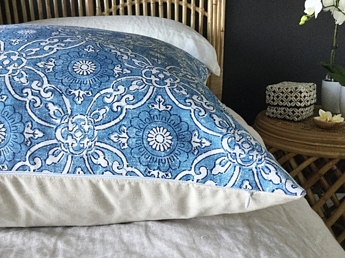 Blue and White Cushion Covers Blue Pillows. Euro Pillows Kona Etsy