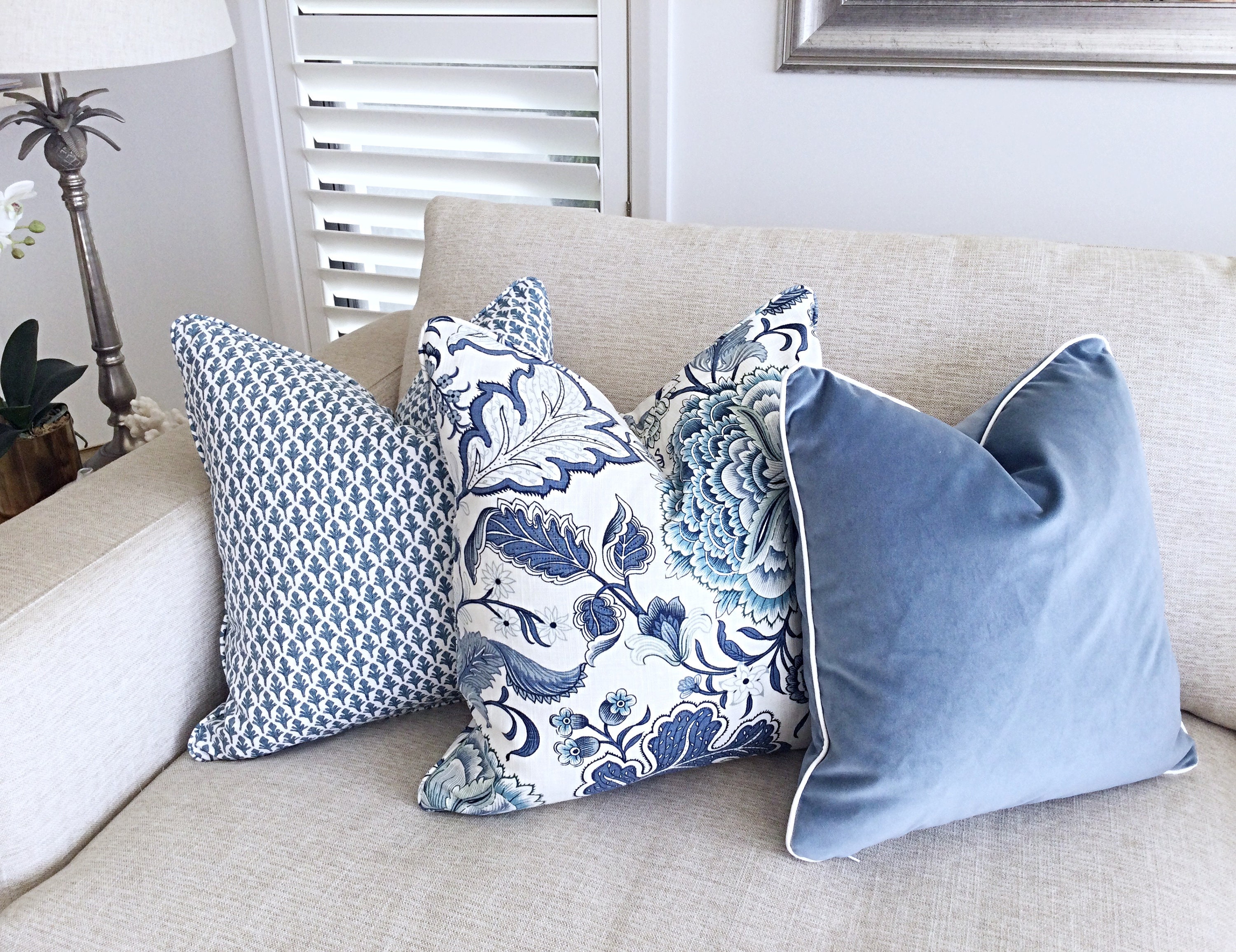 Fairhope Pillow Cover in Coastal Blue, 22 Sq | Serena & Lily