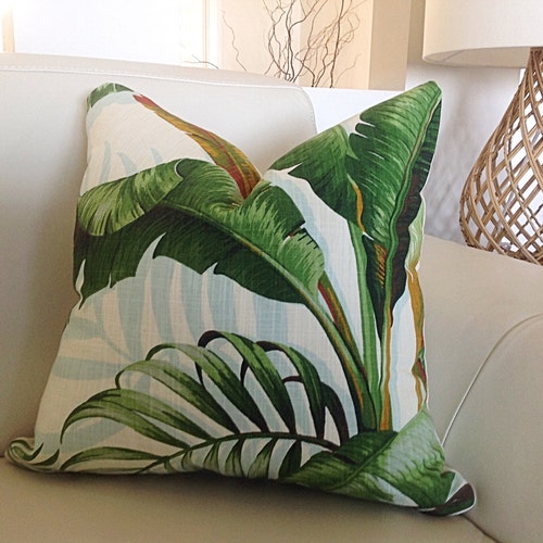 Hawaiian Cushion Covers Tropical Palms Pillows Beach Covers. Etsy